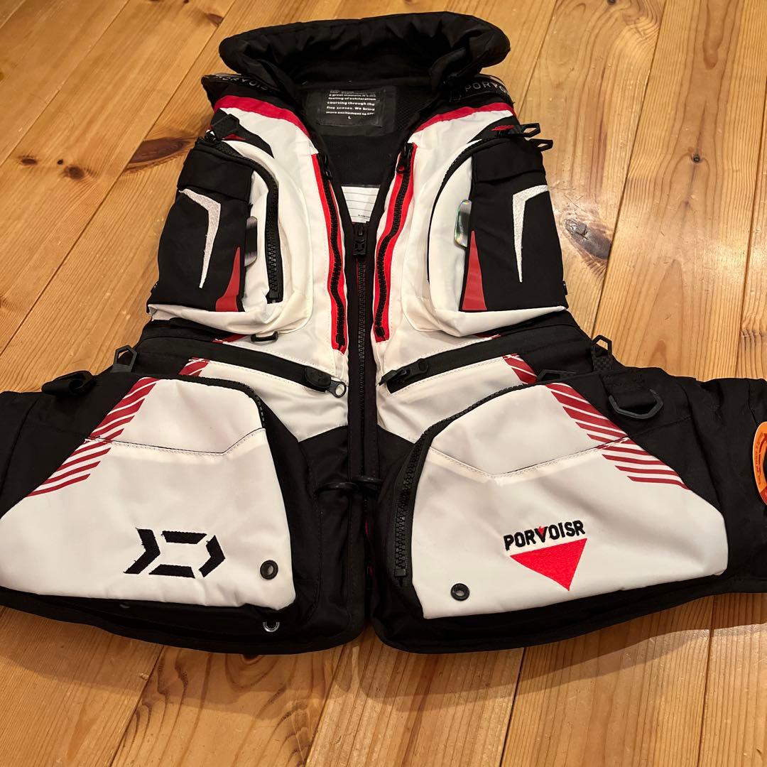 PORVOISR ライフジャケット ホワイト/ブラック/レッド