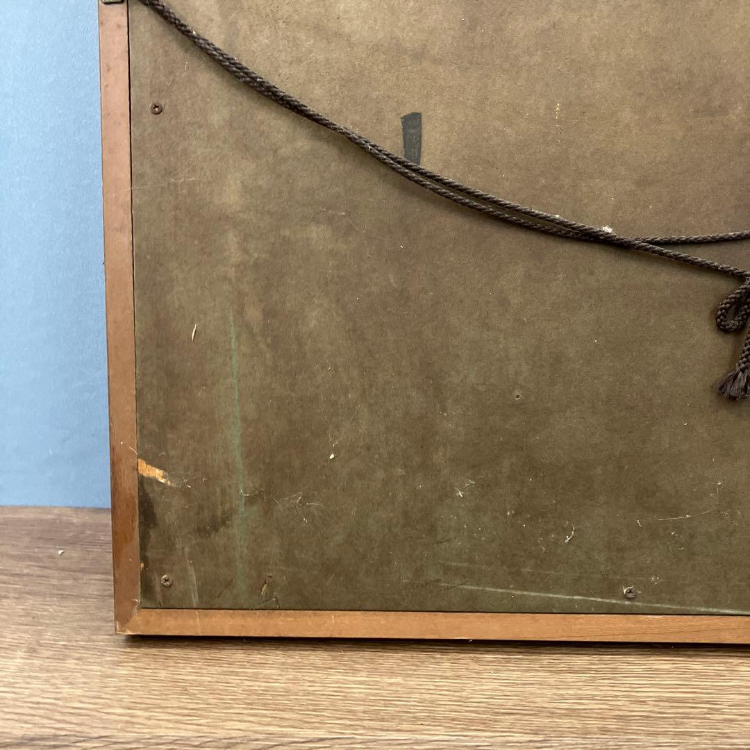 昭和レトロ 希少 金属工芸 馬 浮き彫り レリーフ 壁掛け 額装 サイン入り