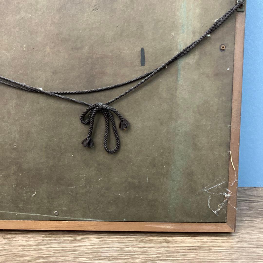 昭和レトロ 希少 金属工芸 馬 浮き彫り レリーフ 壁掛け 額装 サイン入り