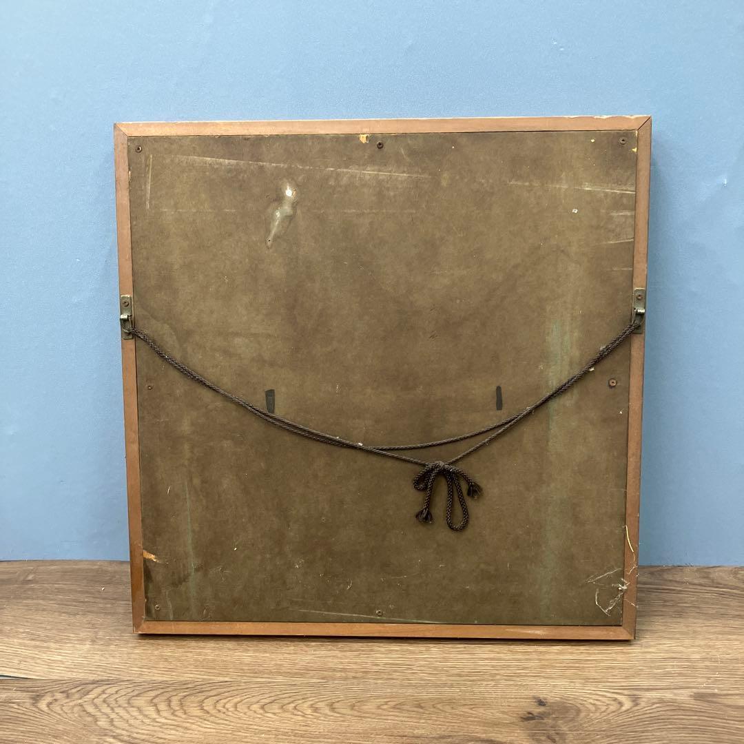 昭和レトロ 希少 金属工芸 馬 浮き彫り レリーフ 壁掛け 額装 サイン入り