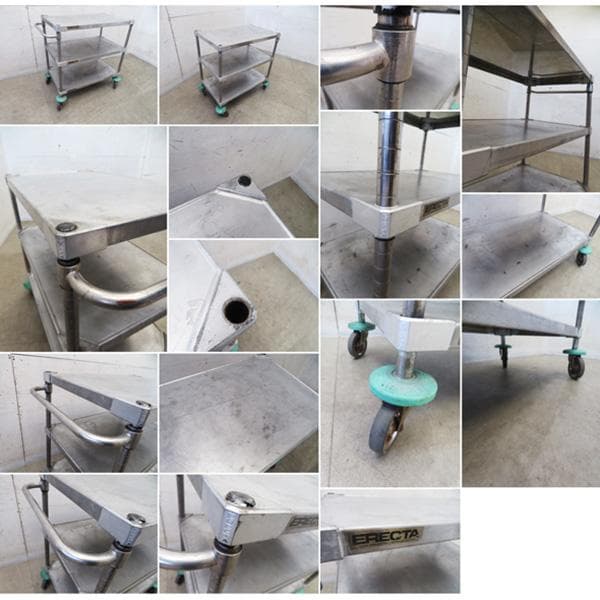 エレクター■ワゴン■ステンレス■店舗什器■キャスター付き■ガレージ/工具箱■