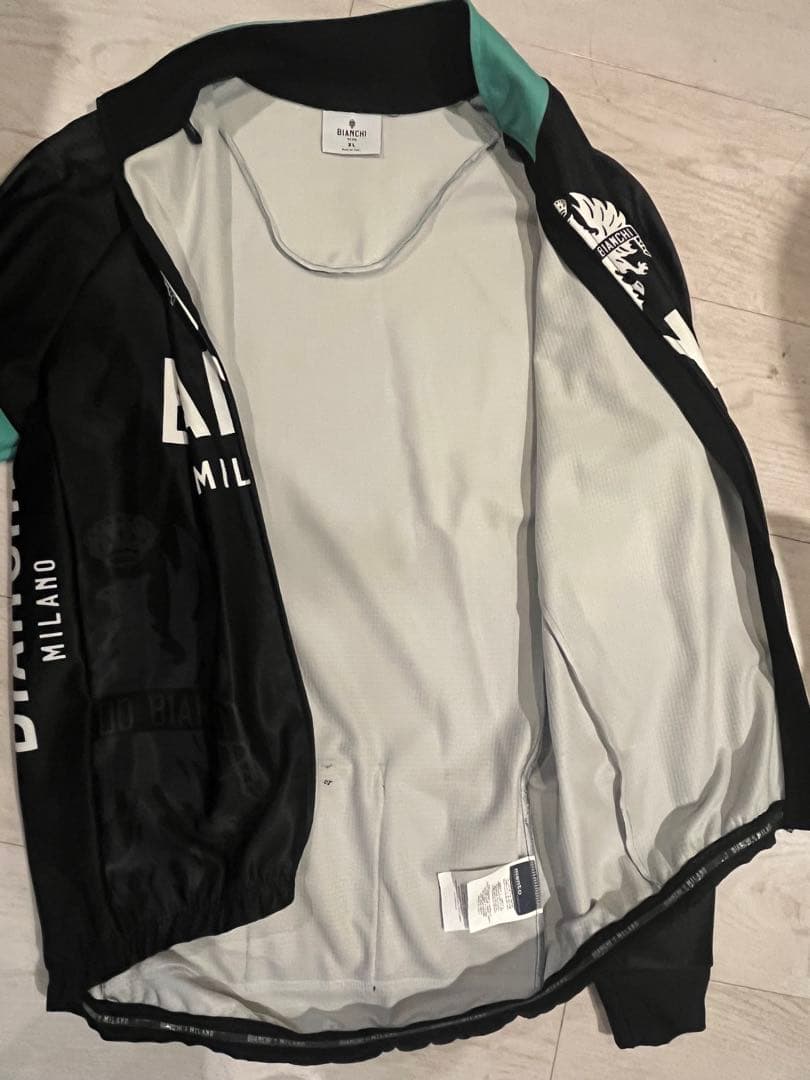 Bianchi サイクルジャージ XL ブラック/ターコイズ