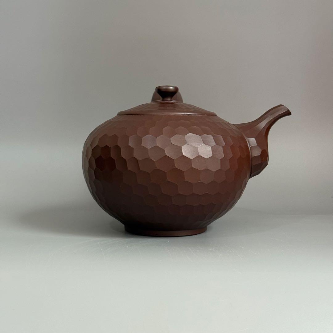 萬古焼 伊呂久窯 森伊呂久 急須 横手 茶道具 ダイヤカット 大型 特製 特注