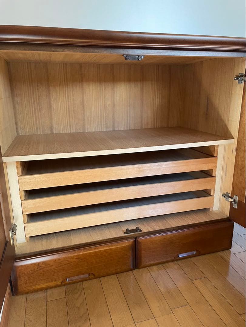 木製収納タンス 引き出し付き ブラウン　婚礼ダンス