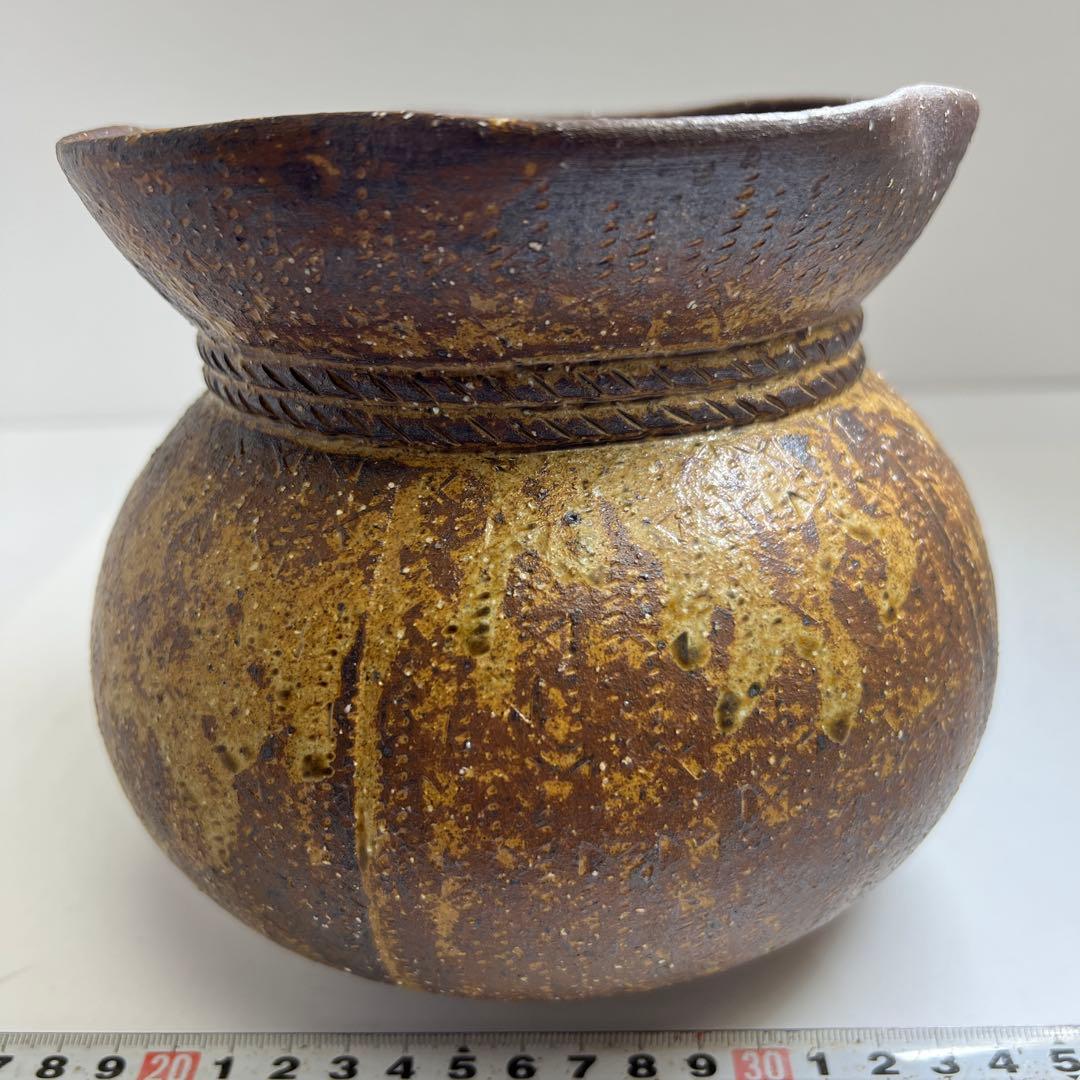 ☆茶3 韓国人間文化財　趙誠主　宝袋型　水指　共箱幅約15㎝　東な8-0201①