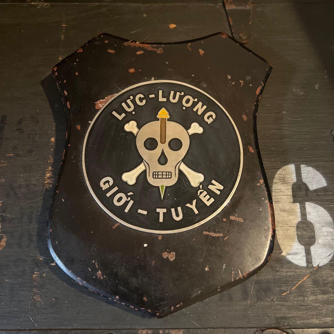 60年代　米軍　ベトナム戦　部隊プラーク　実物　スカル　ドクロ