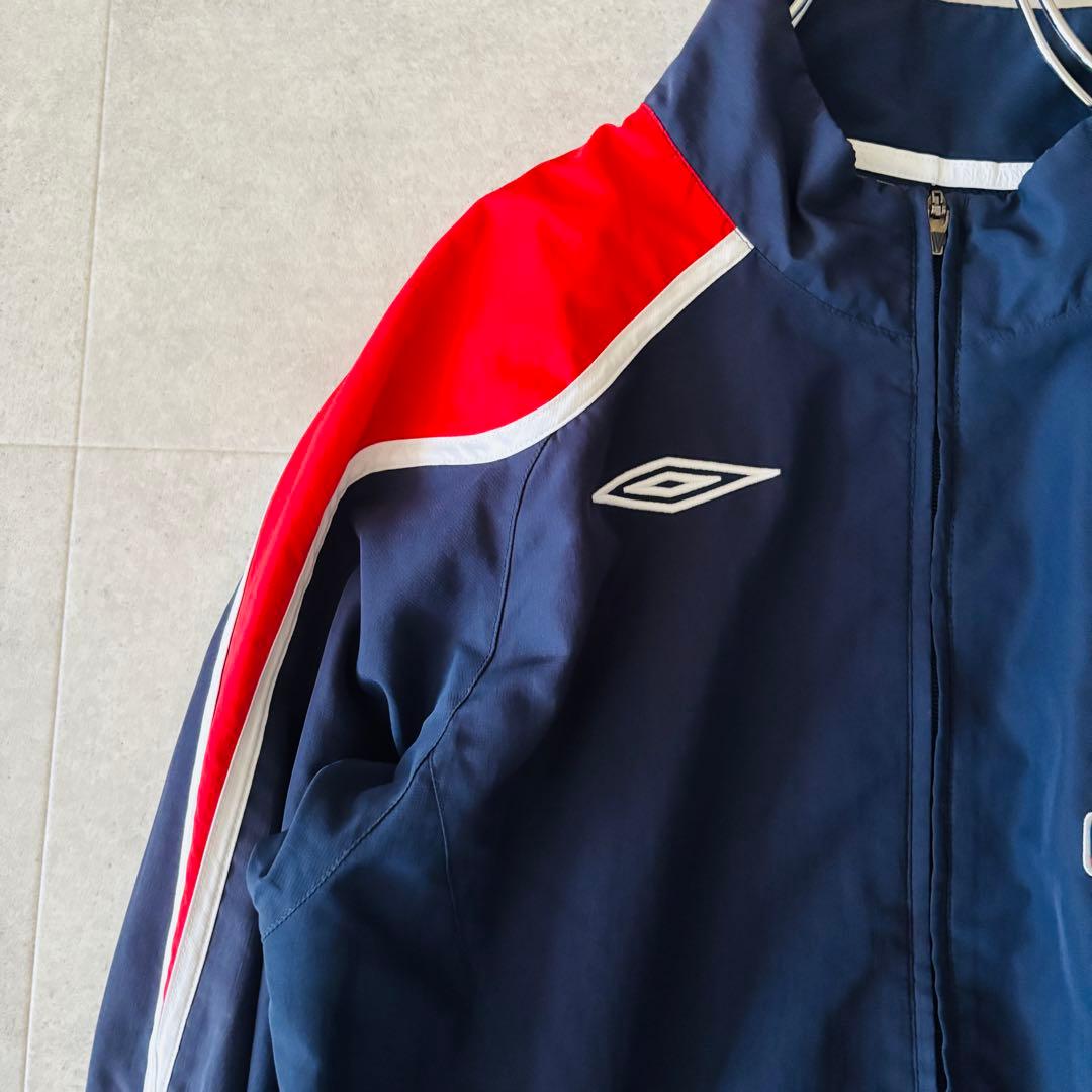 【L】90's UMBRO イングランド代表ナイロンジャージセットアップ 紺 白