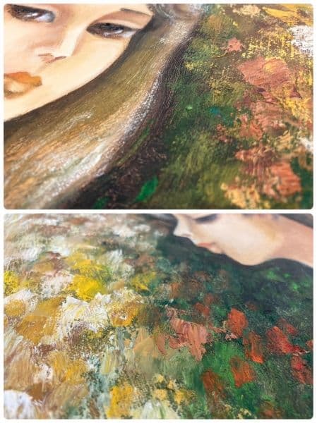 水落たけ乃「秋飾」美人画 油彩 絵画 額装