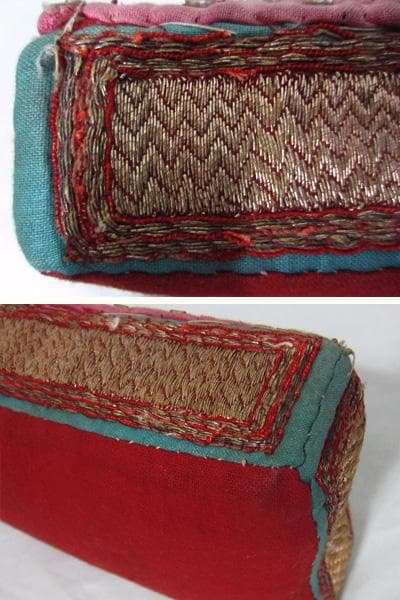 希少　19世紀　スマトラ島ランプン　手刺繍ベビーピロー　タピス　アンティーク