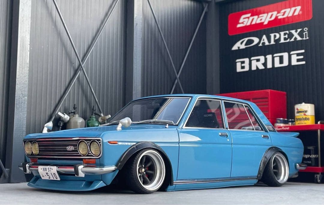 1/18ミニカー IG 510ブル　ワタナベ深リムオーバーフェンダーカスタム