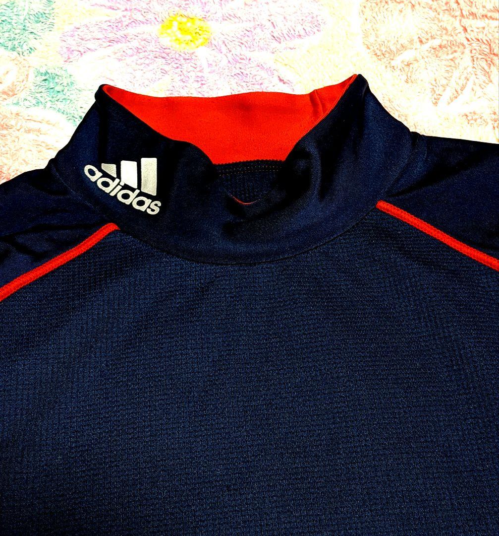adidas❤ アンダーウェア 150cm ネイビー×レッド サッカー野球テニス