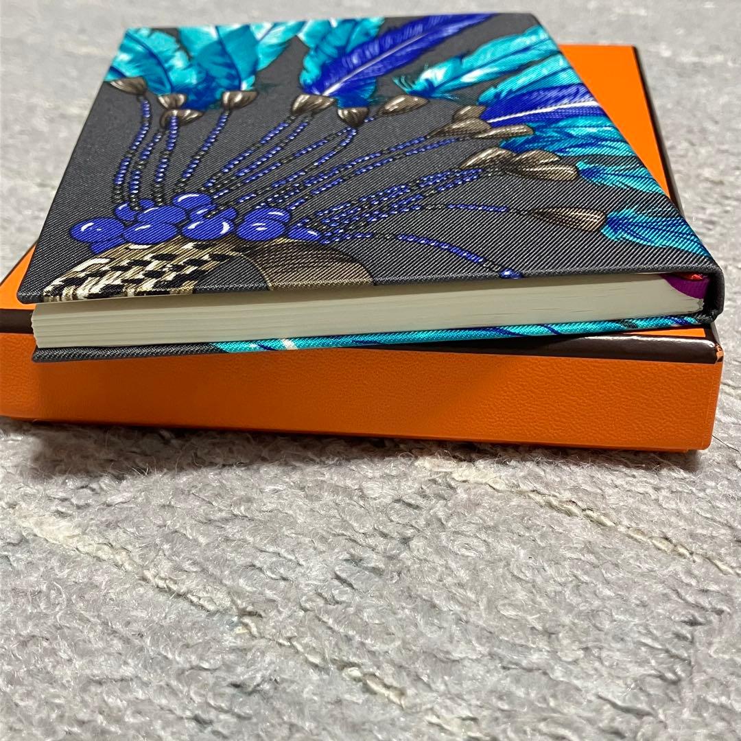 未使用！エルメス［ノート］シルク　メモ帳　ブラジル　羽根柄　しおり　HERMES