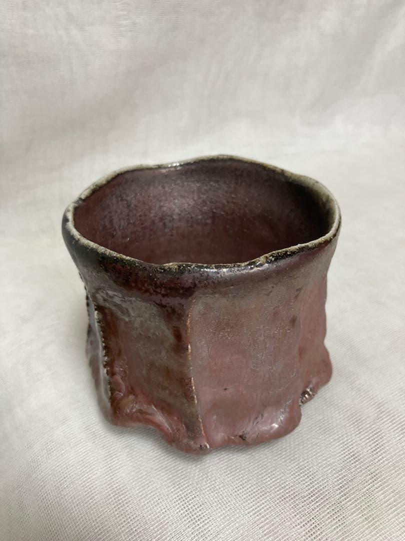 木戸貞昭／穴窯志野筒茶碗／A89