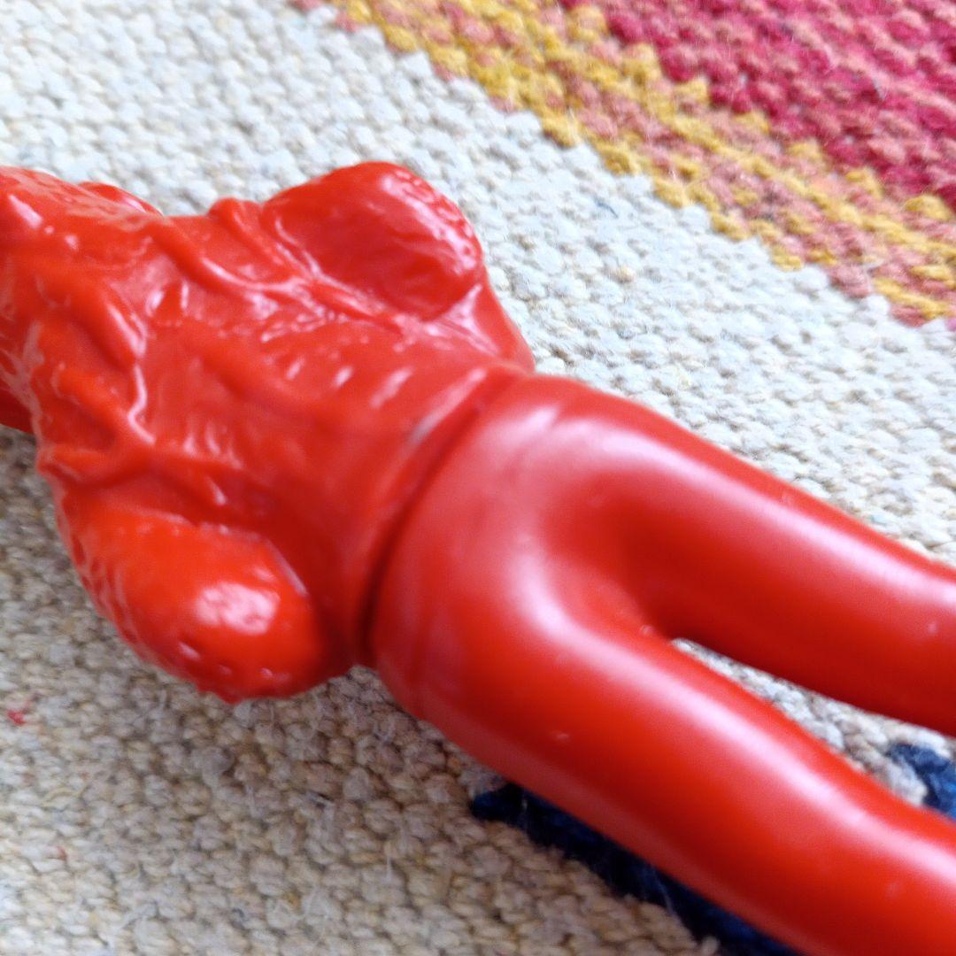 き*ん様 ★旧バンダイ★仮面ライダー★ソフビ人形★ミニ★人喰い　サラセニアン★赤