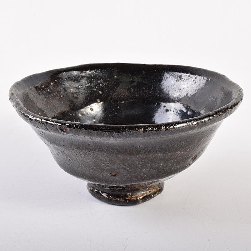 茶道具　十一代楽吉左衛門　慶入造　黒楽茶碗　夏茶碗　時代箱付　D　R7856