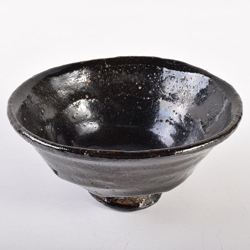 茶道具　十一代楽吉左衛門　慶入造　黒楽茶碗　夏茶碗　時代箱付　D　R7856