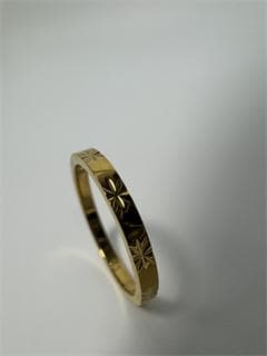 K18 ゴールド 彫刻入り リング9号 1.15g