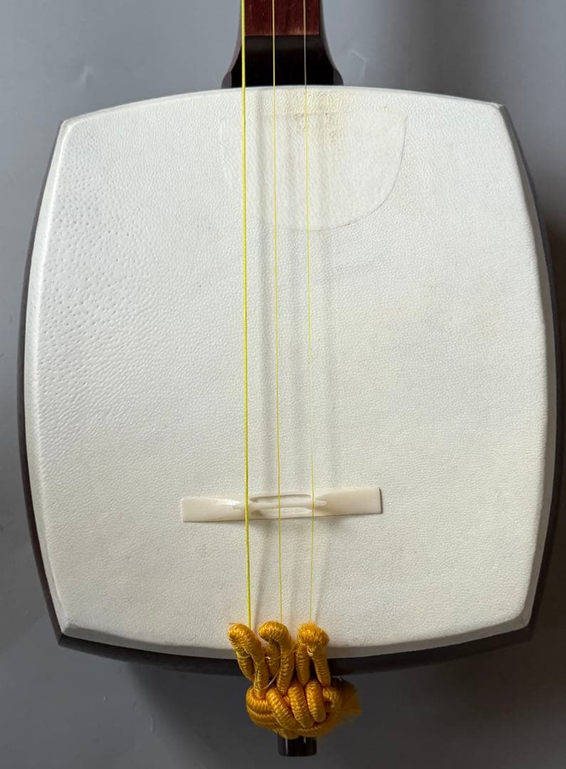 三味線　中竿　皮破れ無し　撥・ハードケースなど付属品多数