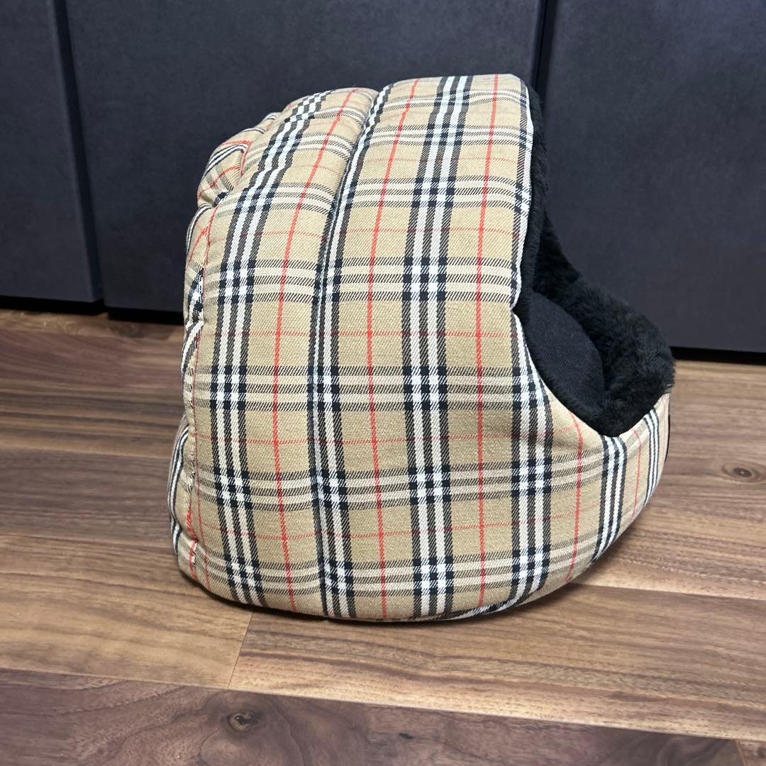 犬用チェック柄ドーム型ベッド