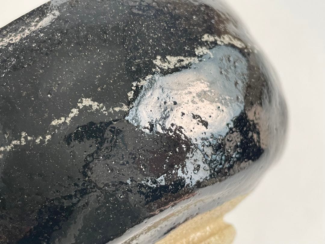 陶芸家　永興紹道　白幕釉　黒茶碗　黒楽茶碗　鵬雲斎書付　共箱　元値60万円以上