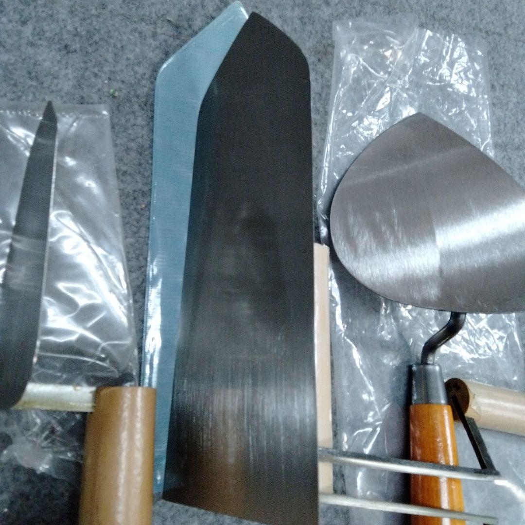 鏝セット　５丁　レンガコテ　目地　中塗　柳刃　コテサイズ変更有り