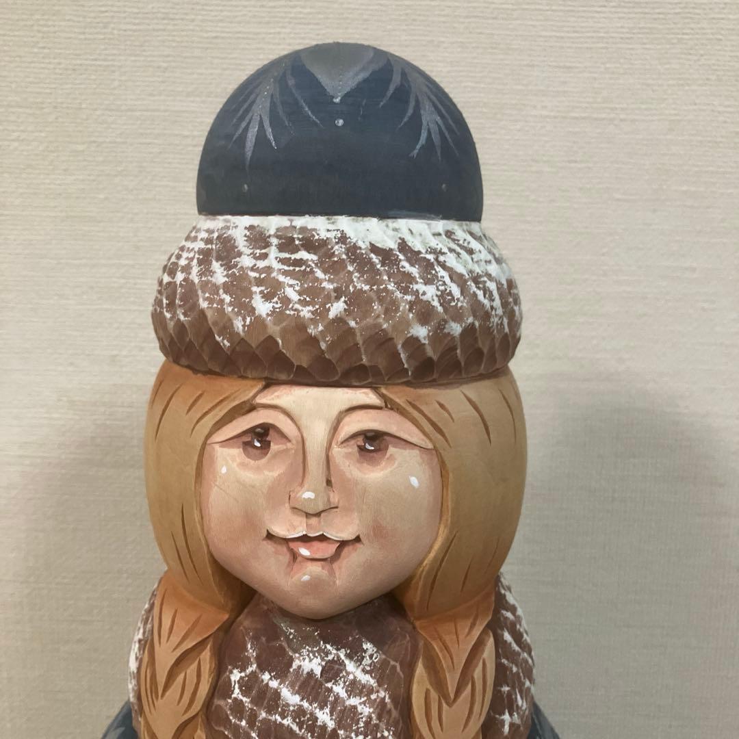 ロシア　大きな木製人形　雪精