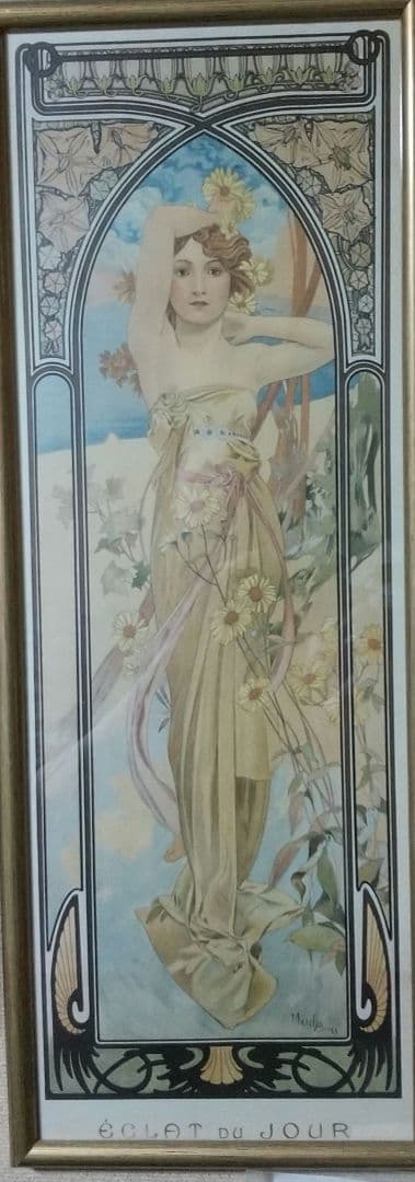 プラハ直輸入 ミュシャ 三大美人画日本未販売 絵画本 チラシのおまけ付きセット