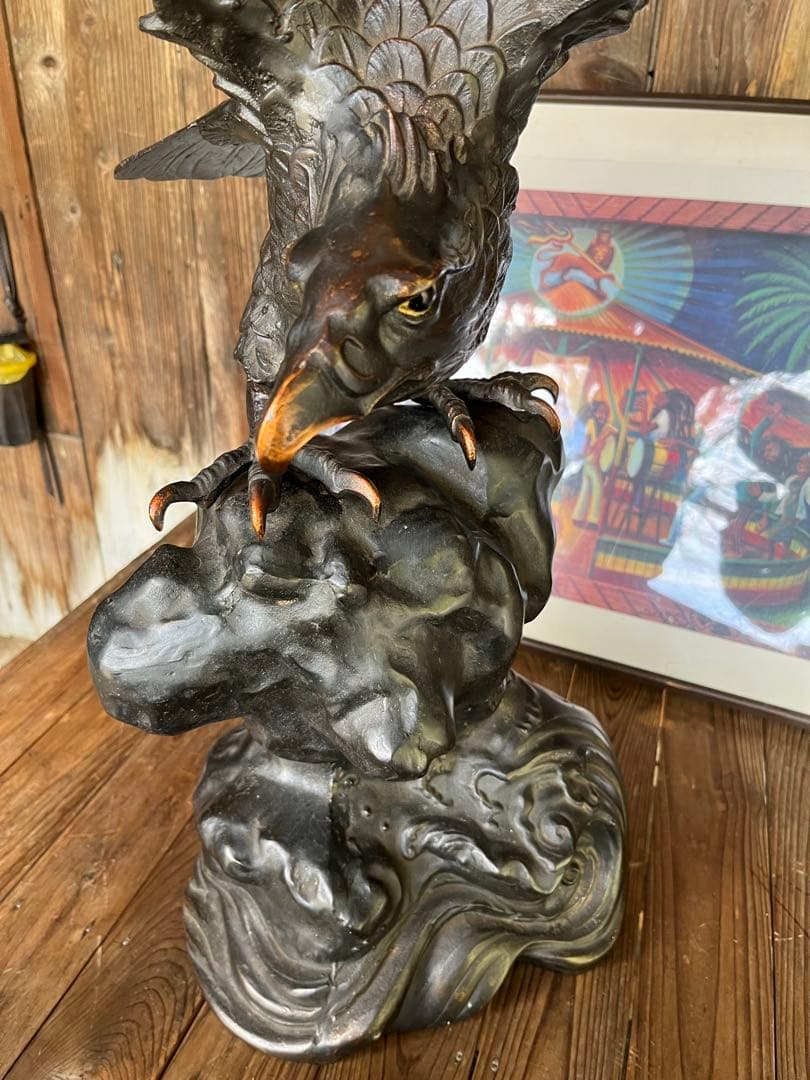 金属製 鷲の彫刻 幅約89cm