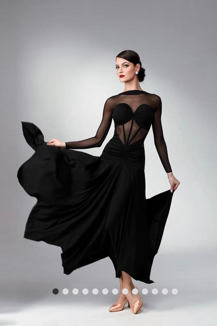 【TID M362D】 ボールルームワンピース(黒)