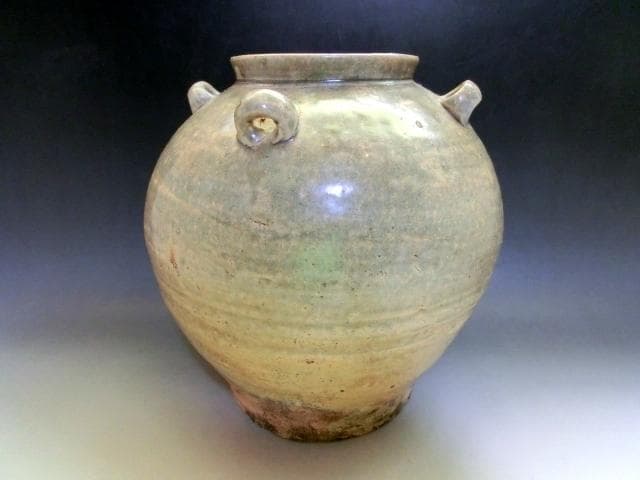 壷■古い耳付き船壷 丸壺 茶壷 古玩 古美術 時代物 骨董品■