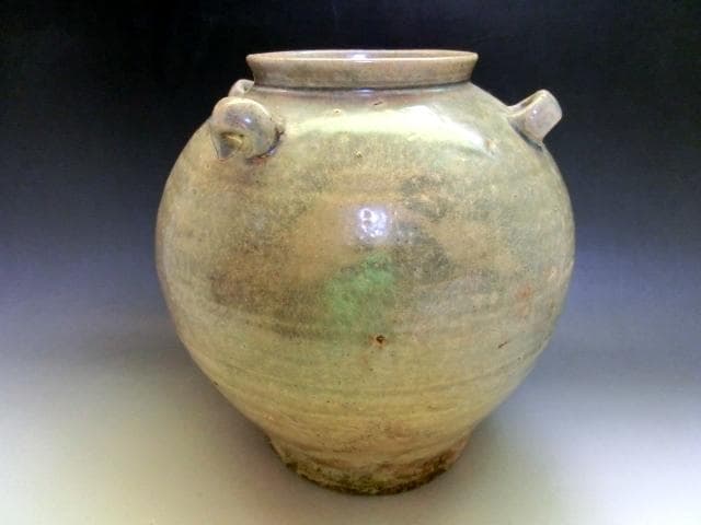 壷■古い耳付き船壷 丸壺 茶壷 古玩 古美術 時代物 骨董品■