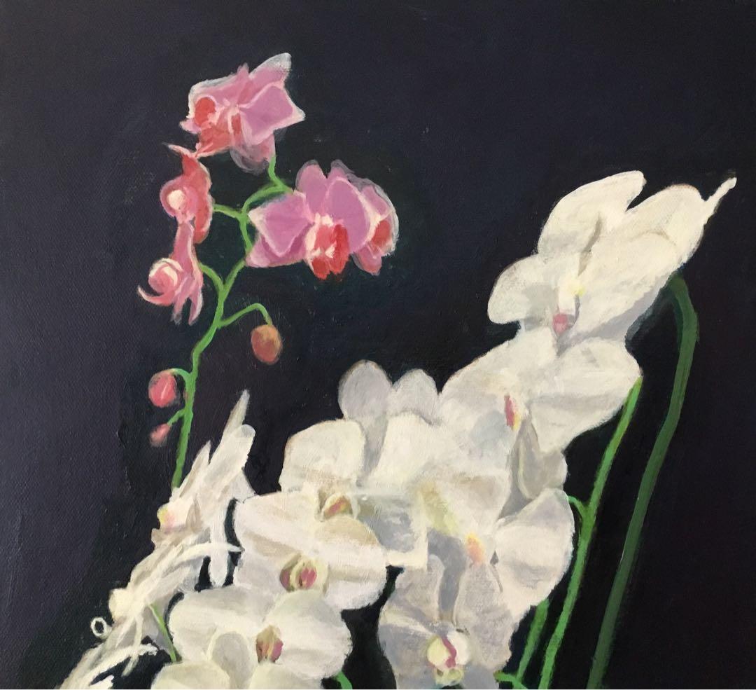 油彩画　「　胡蝶蘭　」F6号