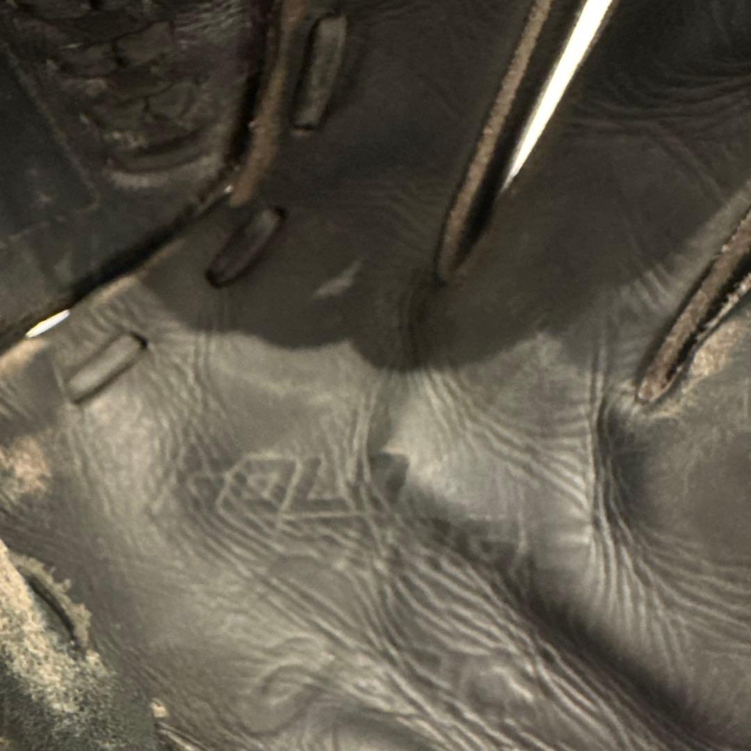 asics ゴールドステージ　軟式野球グローブ 黒 レザー 編み込み　投手用