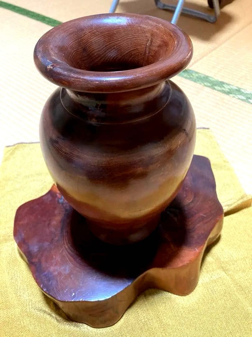 屋久杉　花瓶　印あり