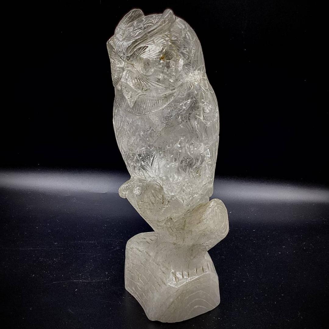 ★フクロウ 梟 水晶 天然石 オブジェ 置物 鉱物 2kg 古い