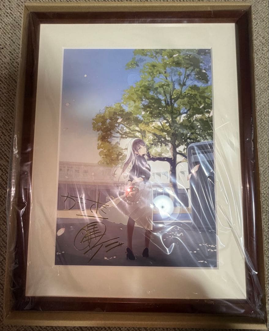 青春ブタ野郎 ライトノベル EXPO 2020記念 箔押しサイン入り複製原画