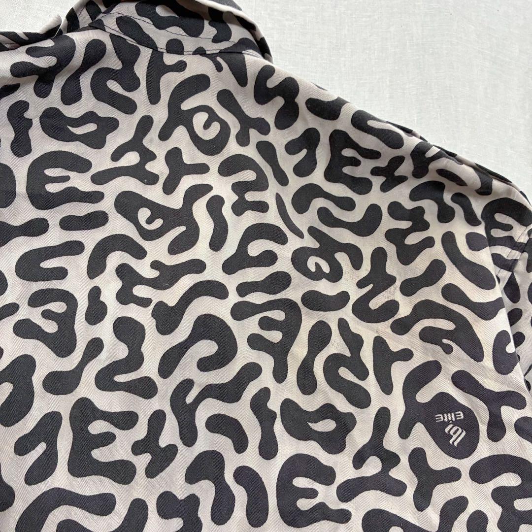 80s 韓国軍 襟章 ワッペン付き HBT バクテリアカモ 迷彩 長袖 シャツ