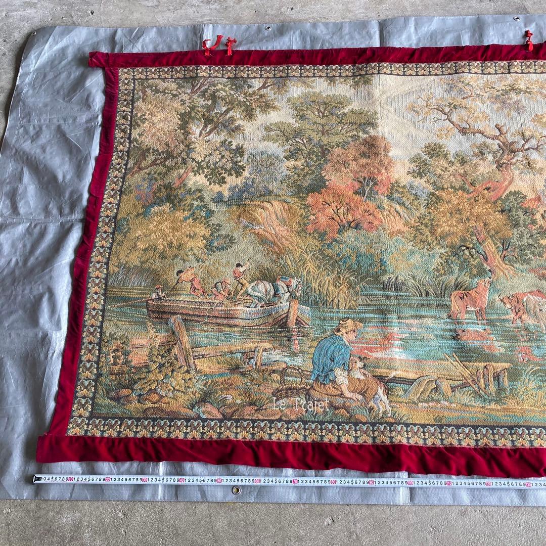 ゴブラン織 タペストリー ラグ 壁掛け 大型 特大 風景 インテリア レトロ