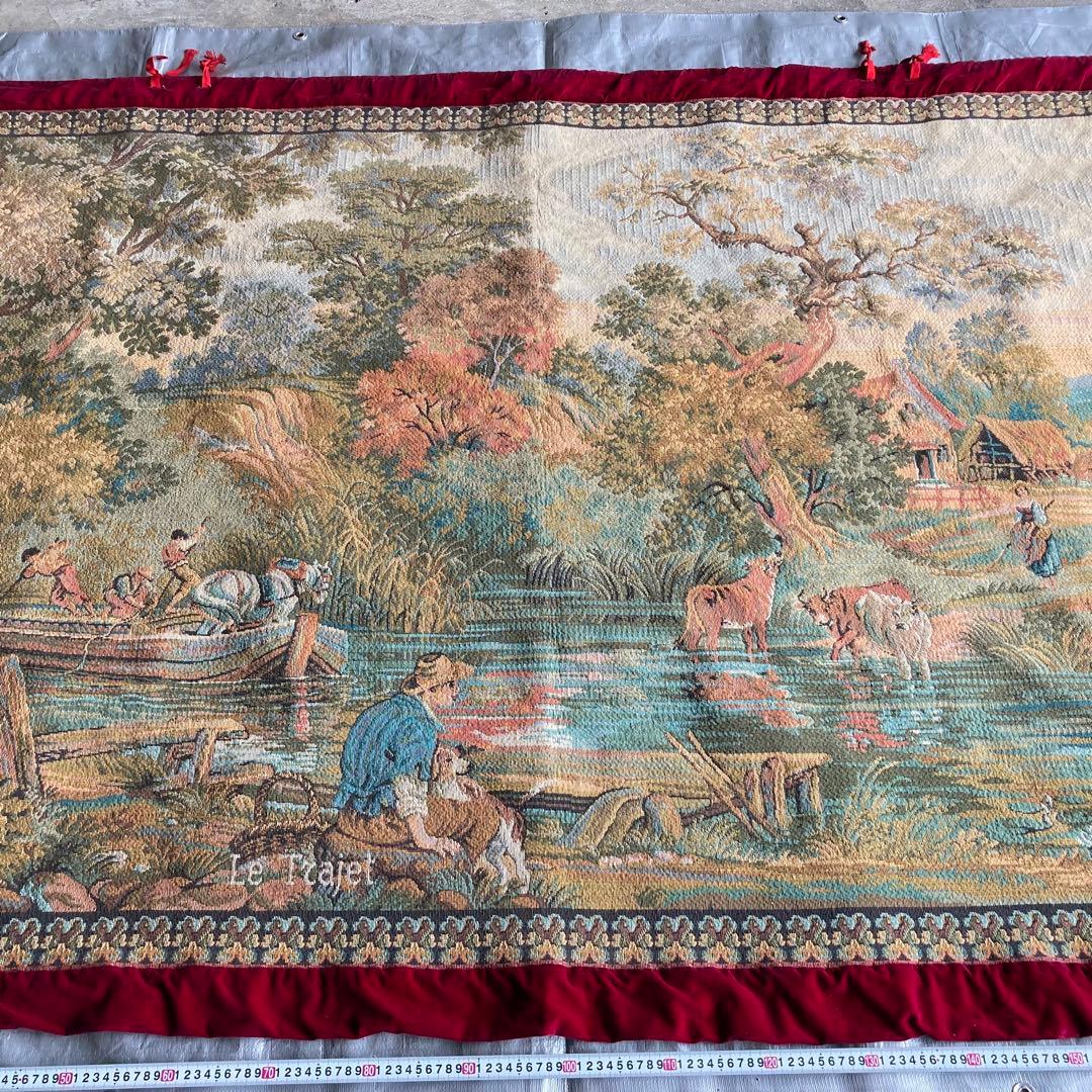 ゴブラン織 タペストリー ラグ 壁掛け 大型 特大 風景 インテリア レトロ