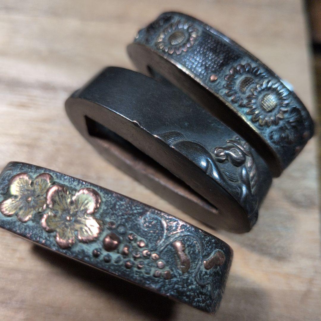 金属製の縁頭 3点セット