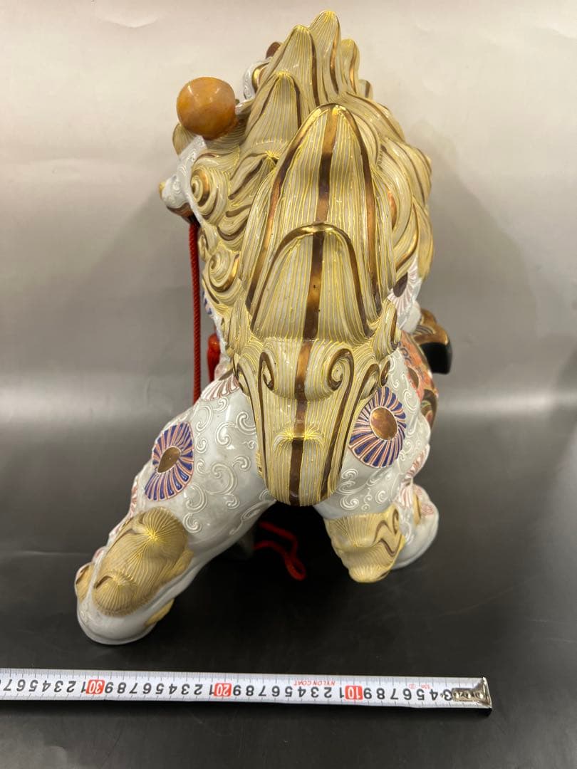 美品 九谷焼 巨大シーサー 送料込み