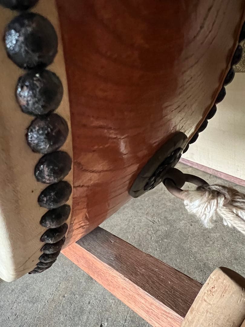 和太鼓　平太鼓　鳥居台付き　約45cm バチ付き　上鳴保証品　和楽器　打楽器