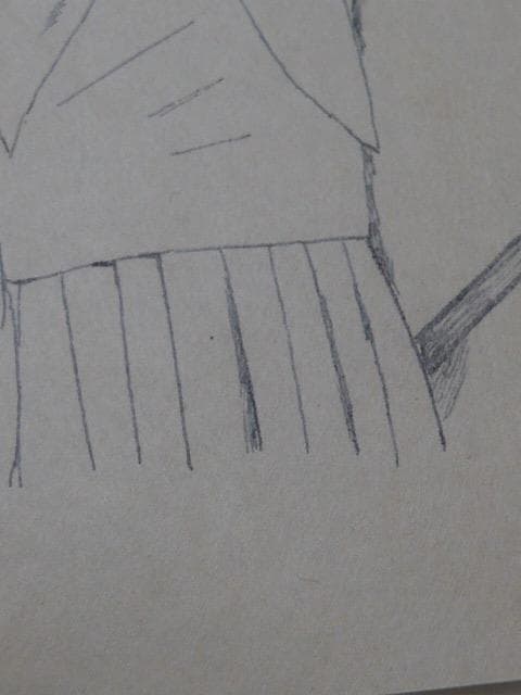 大正ロマンの画家、山根幸雄／由紀雄の肉筆の画稿です。中原淳一と同時代です／6