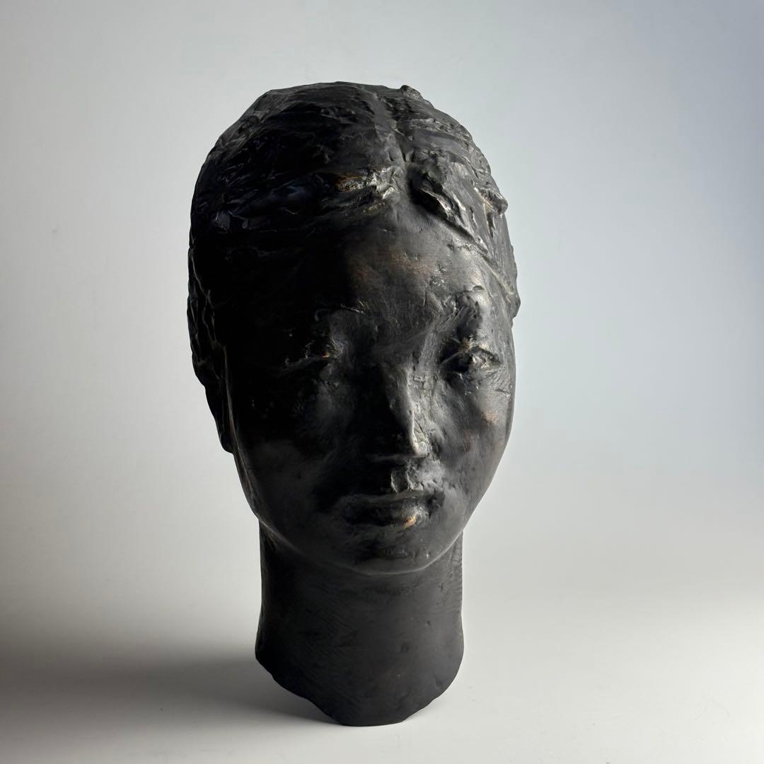 古美術 人物 置物 在銘 女性 ブロンズ オブジェ 銅器