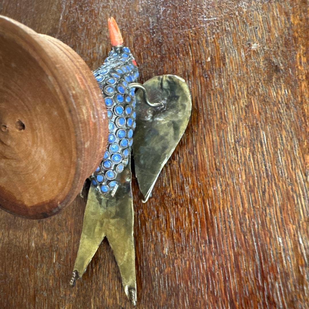 ヴィンテージチベット金属製 鳥のアートオブジェ