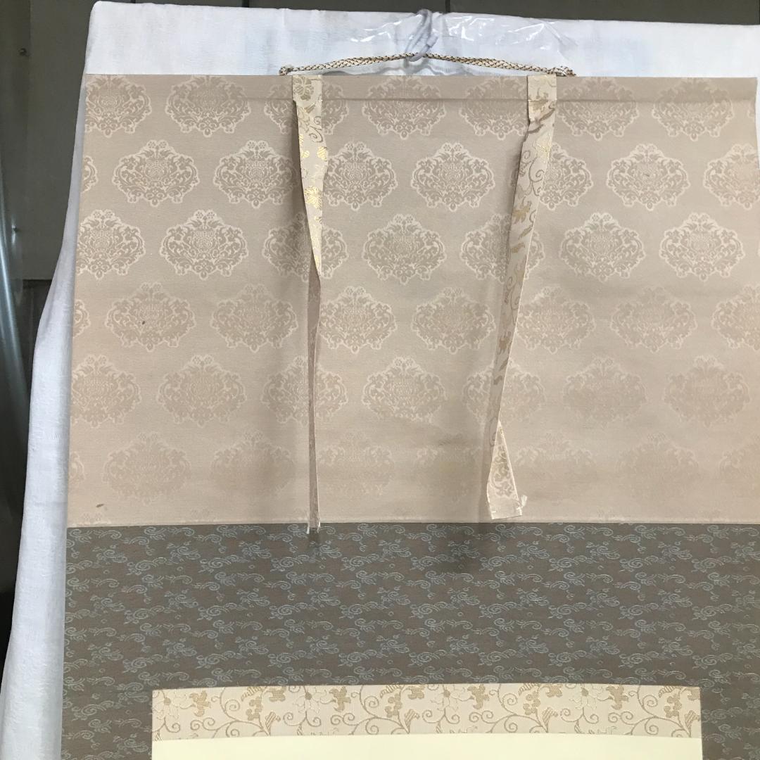 掛軸 雲鳳 絹本 消災南天　花鳥図