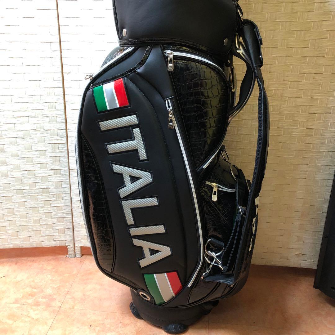 Kappa カッパ キャディバッグ ゴルフバッグ イタリア 3点式 革製 クロコ