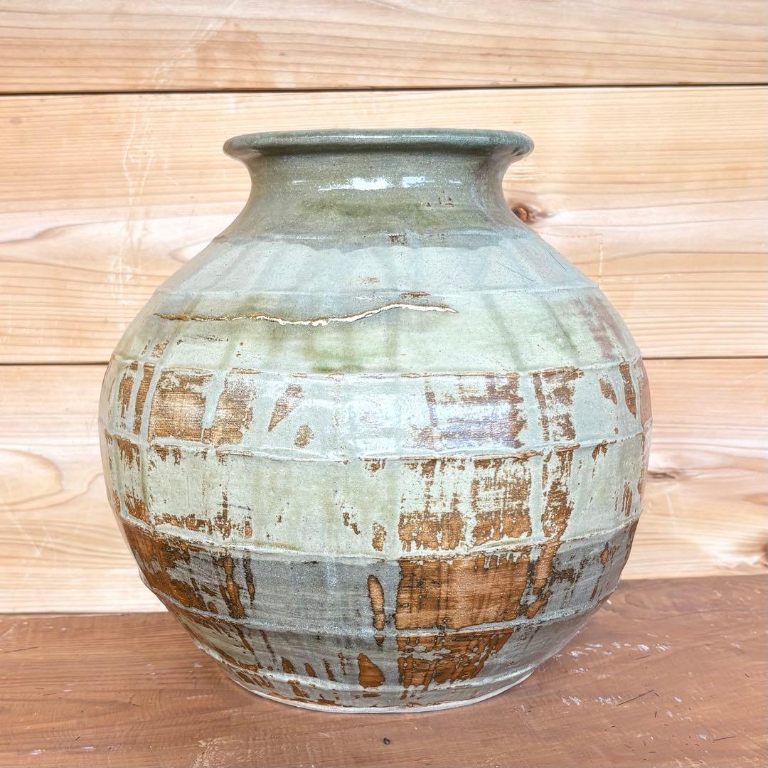 陶芸作品　壺形花器 高さ30cm 一点物　陶器　オブジェ　大型　芸術