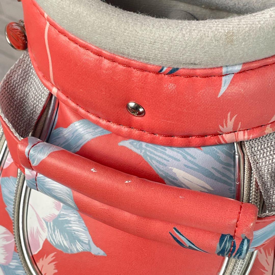 Kiss on the green キャディバッグ キャスター付き 花柄 ゴルフ