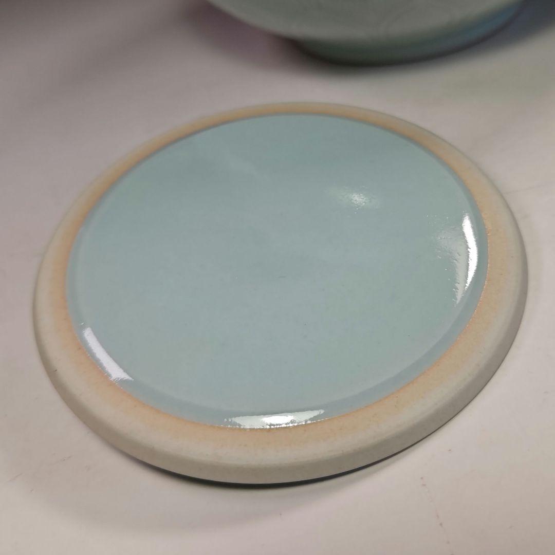 イ748 皆具『韓国 陶芸 粱命煥 青磁 青珍 皆具　共箱』茶道具